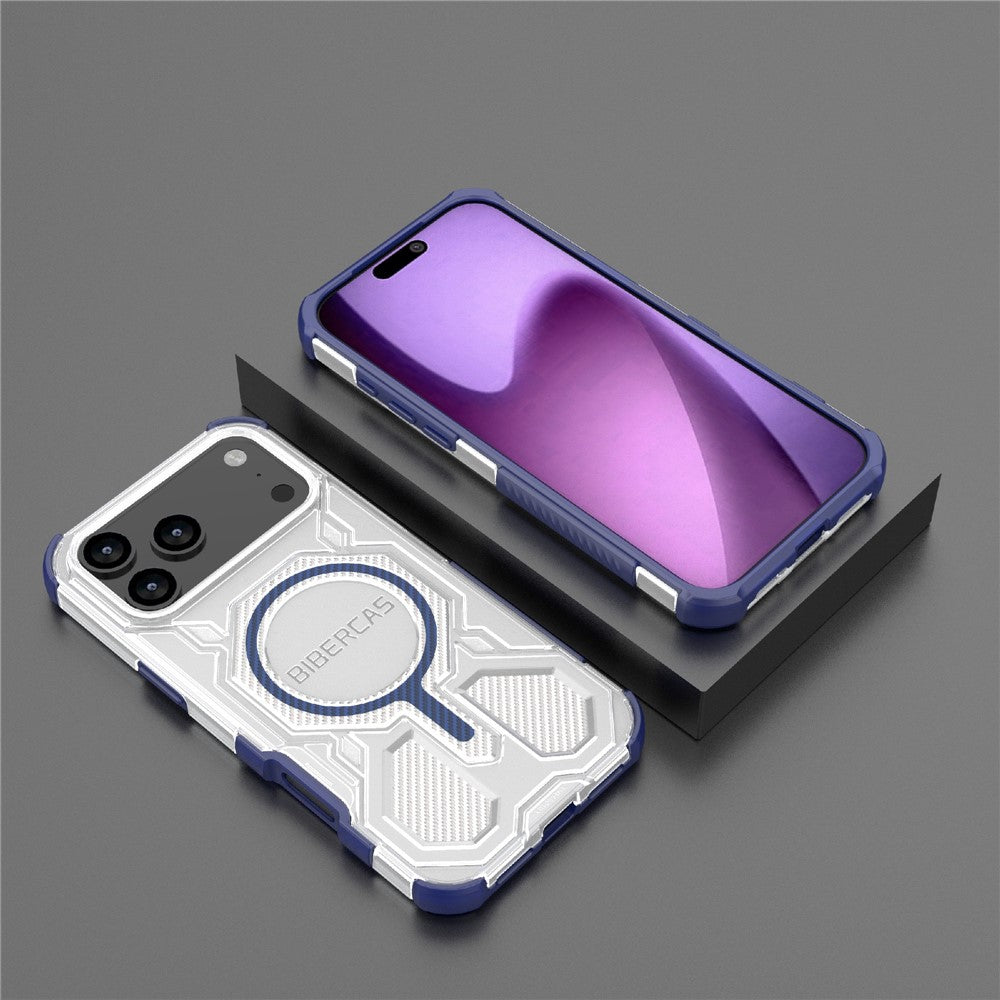 BIBERCAS J-16 Transparent Series For iPhone 17 Pro Max Case Compatible with MagSafe TPU + PC Phone Cover - Blue