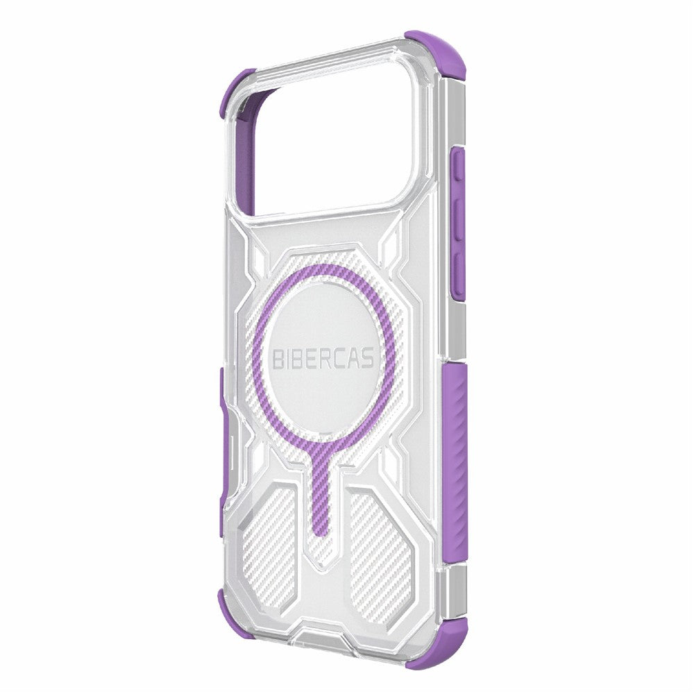 BIBERCAS J-16 Transparent Series For iPhone 17 Pro Max Case Compatible with MagSafe TPU + PC Phone Cover - Purple
