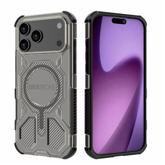 BIBERCAS J-16 Transparent Series For iPhone 17 Pro Max Case Compatible with MagSafe TPU + PC Phone Cover - Black