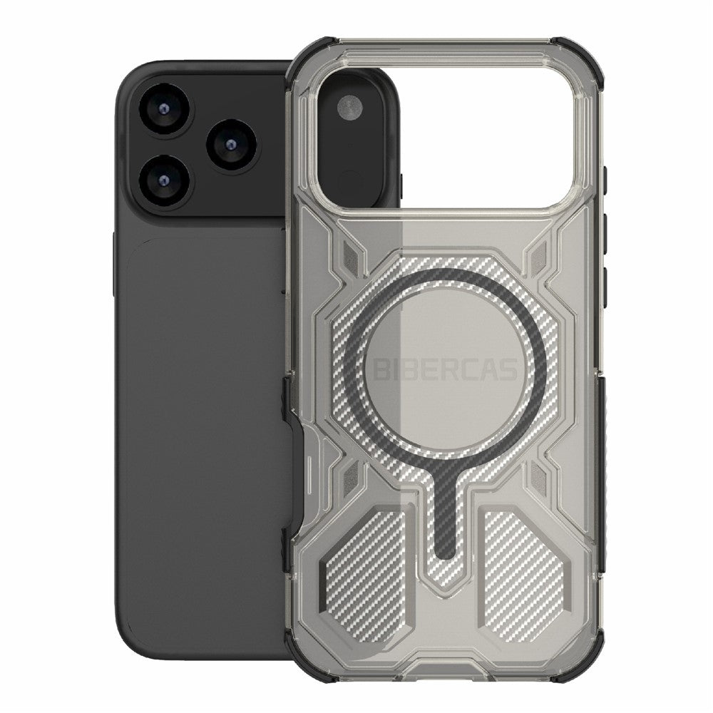 BIBERCAS J-16 Transparent Series For iPhone 17 Pro Max Case Compatible with MagSafe TPU + PC Phone Cover - Black