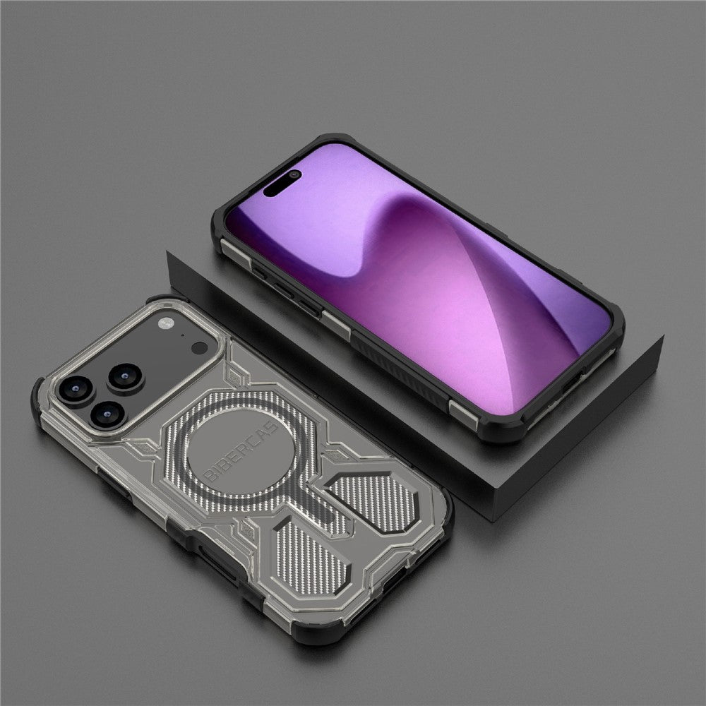 BIBERCAS J-16 Transparent Series For iPhone 17 Pro Max Case Compatible with MagSafe TPU + PC Phone Cover - Black