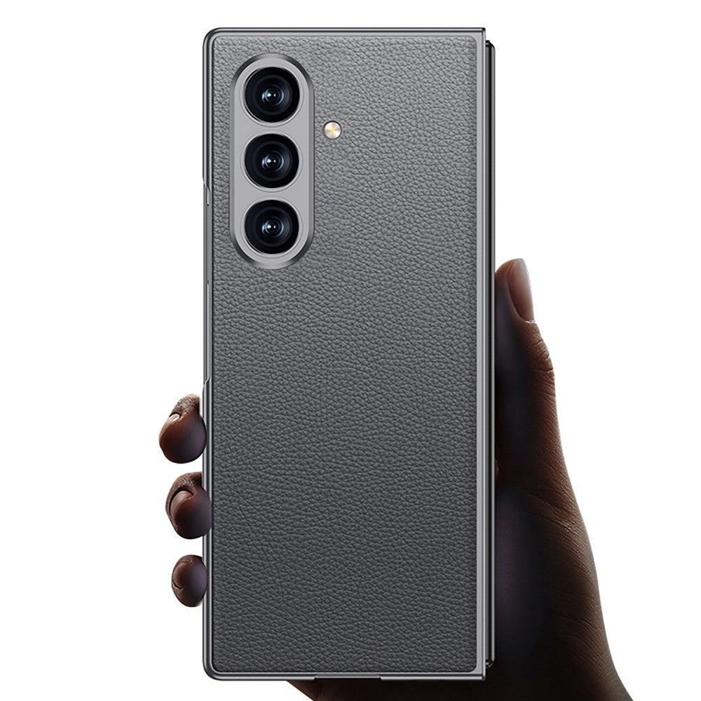 GKK For Samsung Galaxy Z Fold7 5G Case Drop Proof Skin Touch PU + PC + Tempered Glass Phone Cover - Carbon Fiber Texture