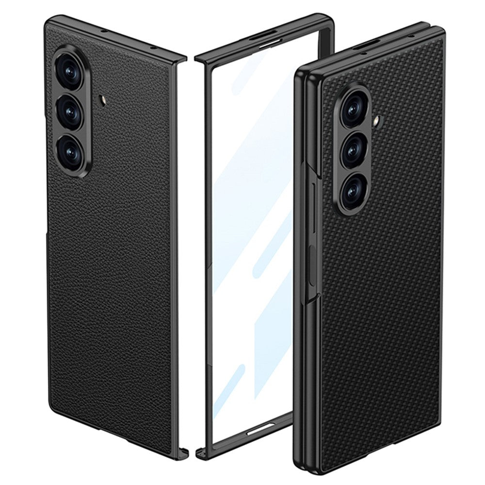 GKK For Samsung Galaxy Z Fold7 5G Case Drop Proof Skin Touch PU + PC + Tempered Glass Phone Cover - Orange