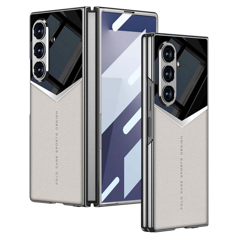 GKK For Samsung Galaxy Z Fold7 5G Cases Electroplating PU + PC + TPU Phone Cover - Titanium Grey