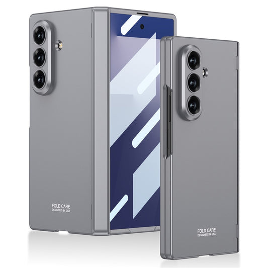 GKK For Samsung Galaxy Z Fold7 5G Case Magnetic Hinge Protection PC Tempered Glass Slim Phone Cover - Grey