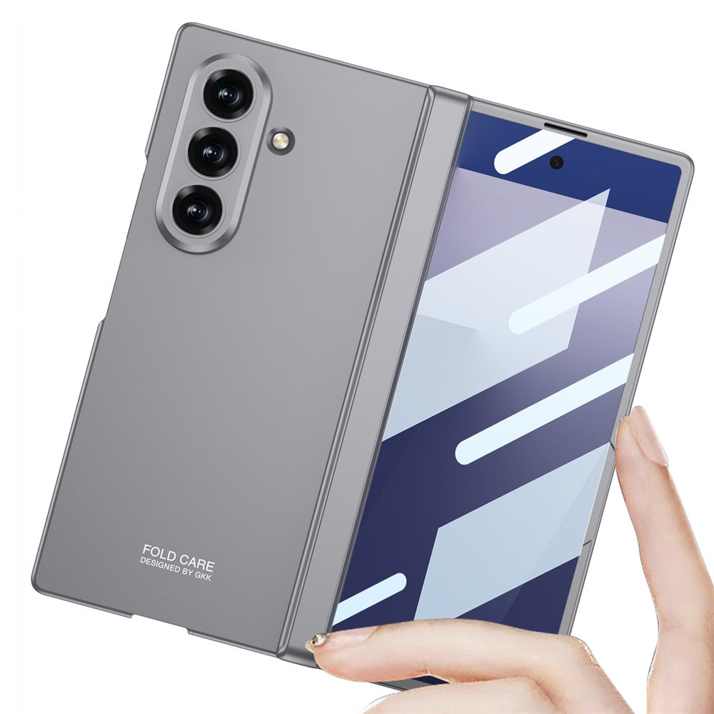 GKK For Samsung Galaxy Z Fold7 5G Case Magnetic Hinge Protection PC Tempered Glass Slim Phone Cover - Grey