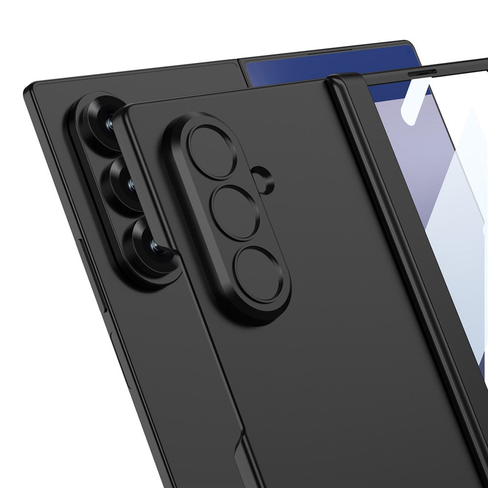 GKK For Samsung Galaxy Z Fold7 5G Case Magnetic Hinge Protection PC Tempered Glass Slim Phone Cover - Titanium Grey