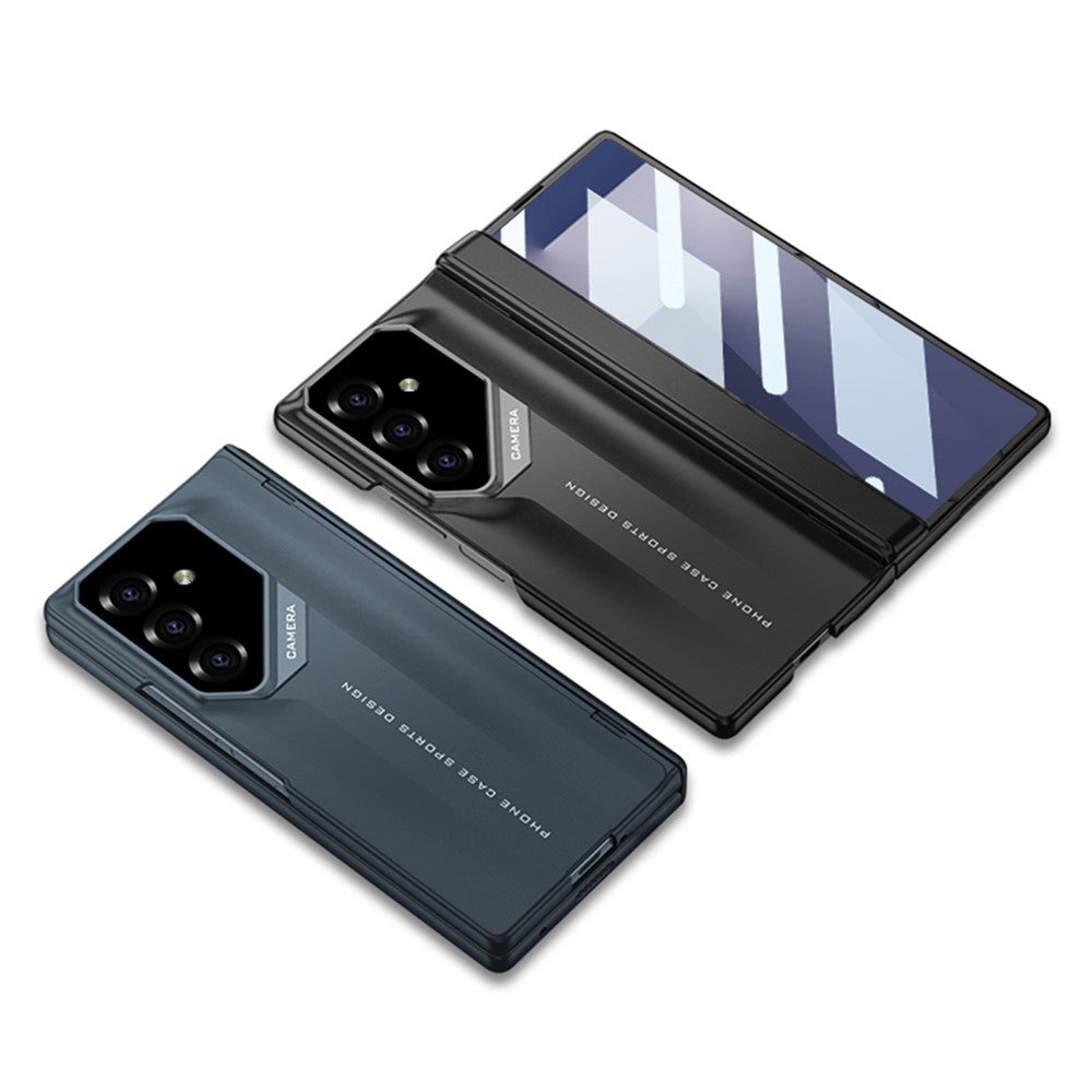 GKK For Samsung Galaxy Z Fold7 5G Case Hinge Protection Shockproof PC Phone Cover with Screen Film - Black