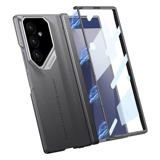 GKK For Samsung Galaxy Z Fold7 5G Case Hinge Protection Shockproof PC Phone Cover with Screen Film - Grey