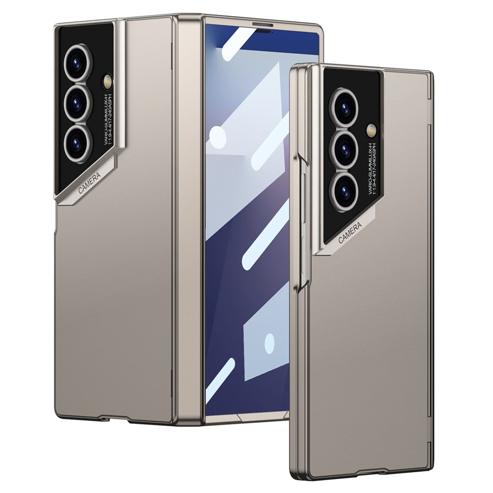 GKK For Samsung Galaxy Z Fold7 5G Case Hinge Protection PC + Tempered Glass Shockproof Phone Cover - Titanium Grey