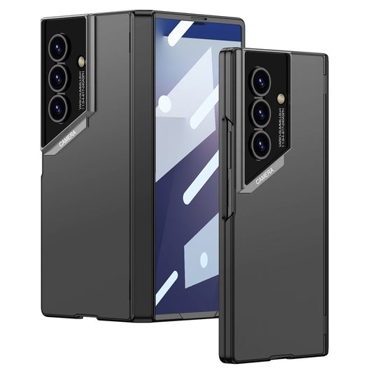 GKK For Samsung Galaxy Z Fold7 5G Case Hinge Protection PC + Tempered Glass Shockproof Phone Cover - Black