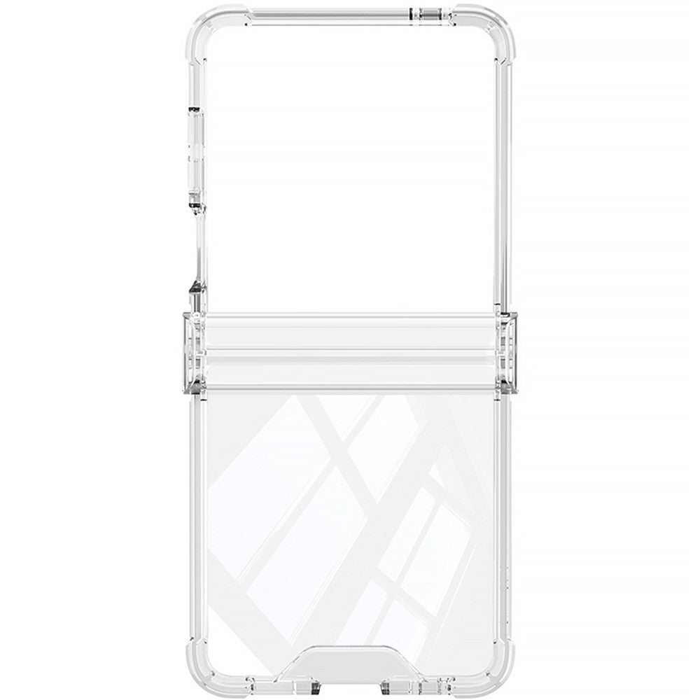 GKK For Samsung Galaxy Z Flip7 5G Case Airbag Hinge Protection Shockproof TPU Phone Cover - Transparent Blue