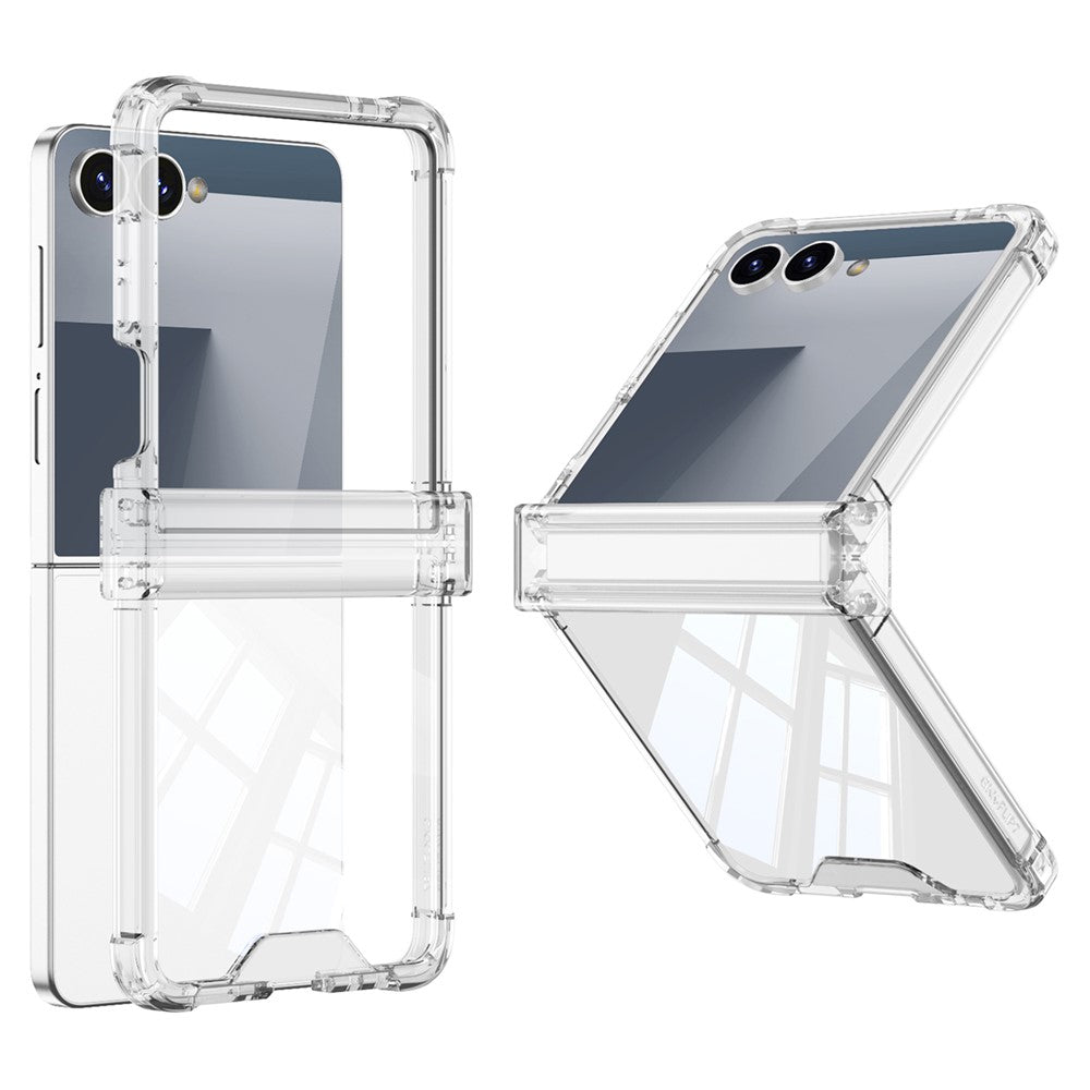 GKK For Samsung Galaxy Z Flip7 5G Case Airbag Hinge Protection Shockproof TPU Phone Cover - Transparent