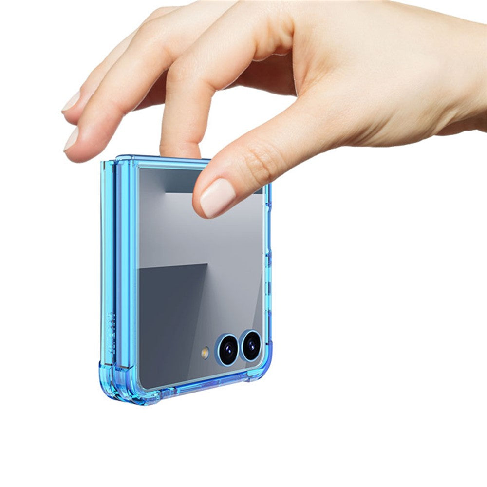 GKK For Samsung Galaxy Z Flip7 5G Case Airbag Cushion TPU + Acrylic Phone Cover Wireless Charging Compatible - Transparent