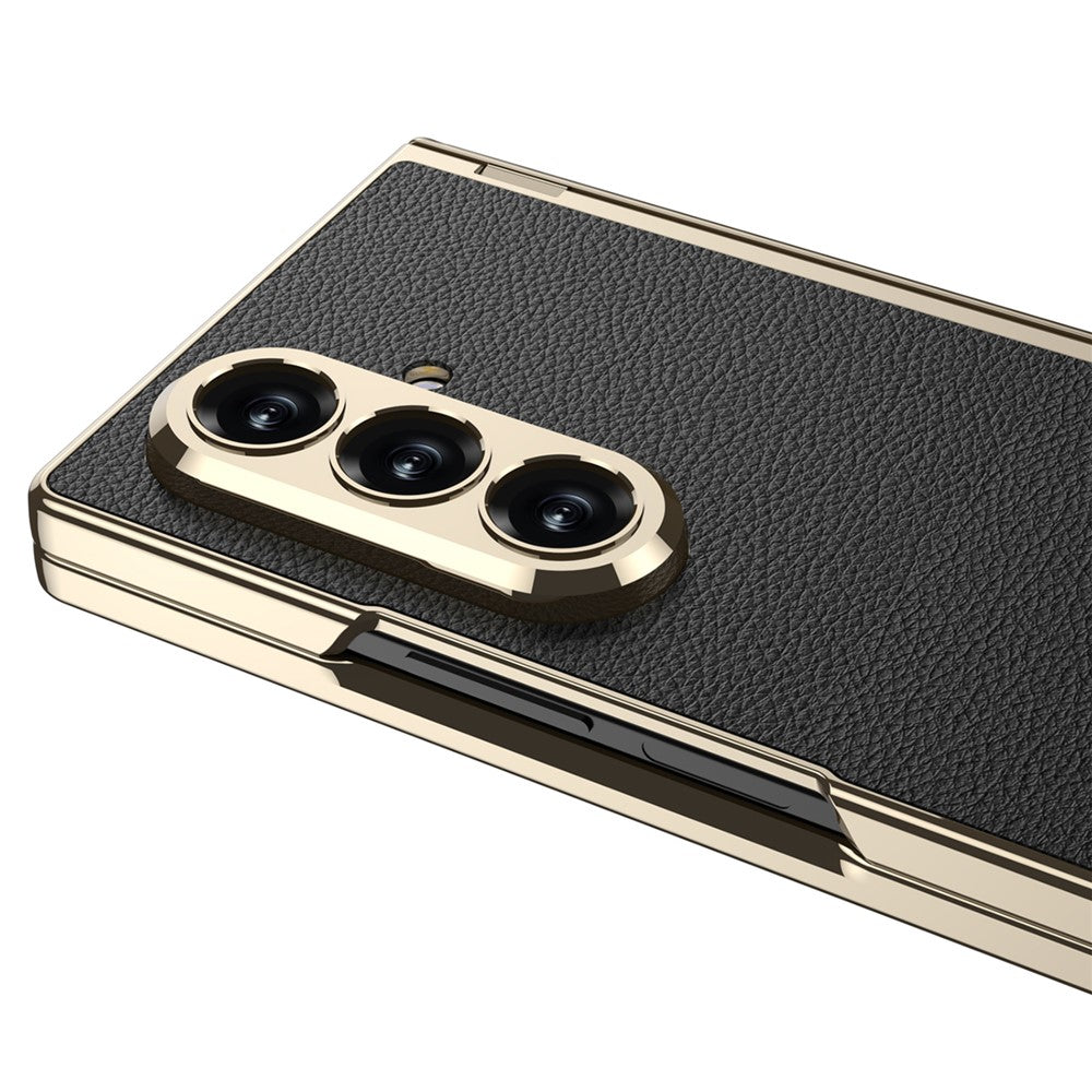 GKK For Samsung Galaxy Z Fold7 5G Kickstand Case Magnetic Hinge Protection PU + PC + Tempered Glass Phone Cover - White