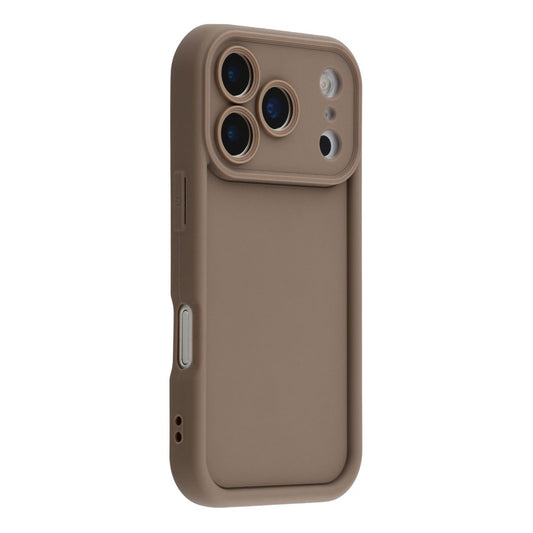 For iPhone 17 Pro Max Case Grooved Design TPU Anti Slip Phone Cover - Brown