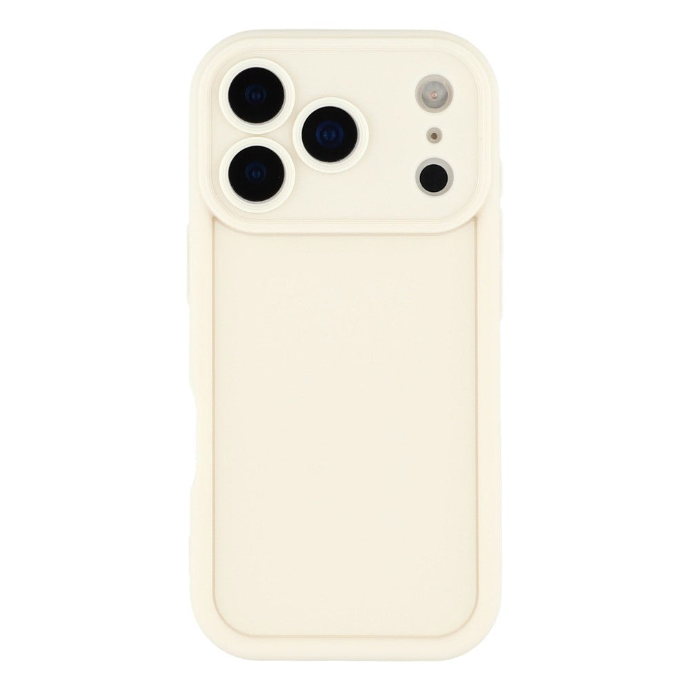 For iPhone 17 Pro Max Case Grooved Design TPU Anti Slip Phone Cover - Beige