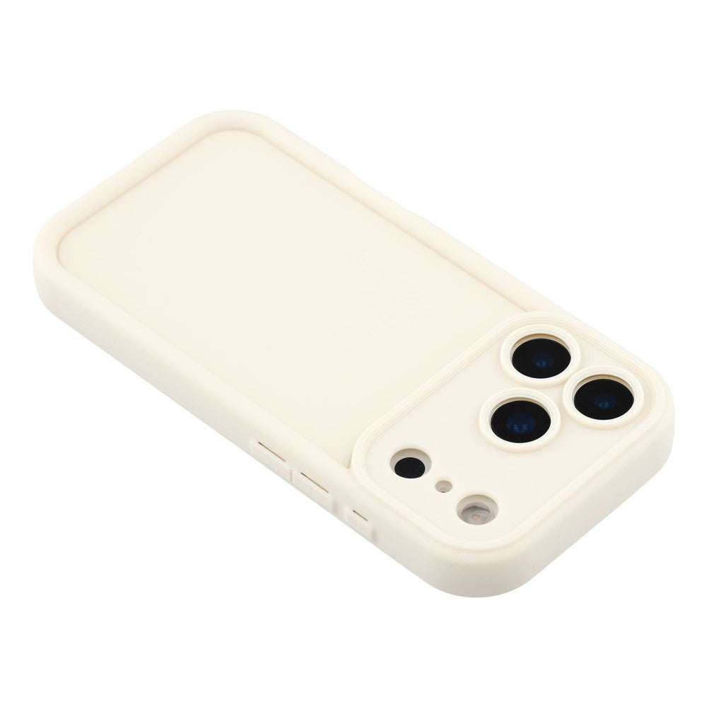 For iPhone 17 Pro Max Case Grooved Design TPU Anti Slip Phone Cover - Beige