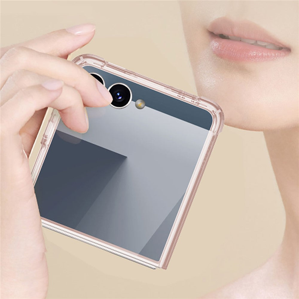 GKK For Samsung Galaxy Z Flip7 5G Case Airbag Anti Drop TPU + Tempered Glass Phone Cover - Transparent