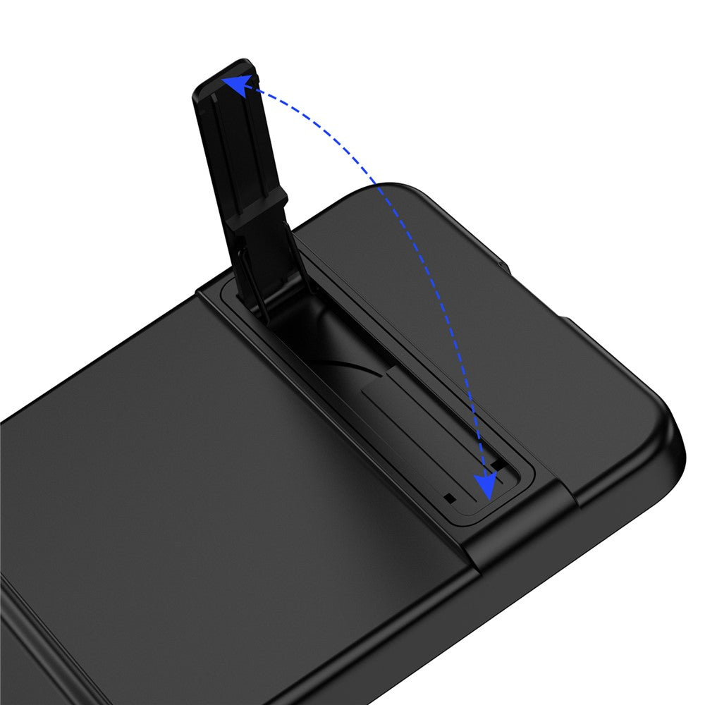 GKK For Samsung Galaxy Z Flip7 5G Kickstand Case Magnetic Hinge Protection PC + Tempered Glass Phone Cover - Green