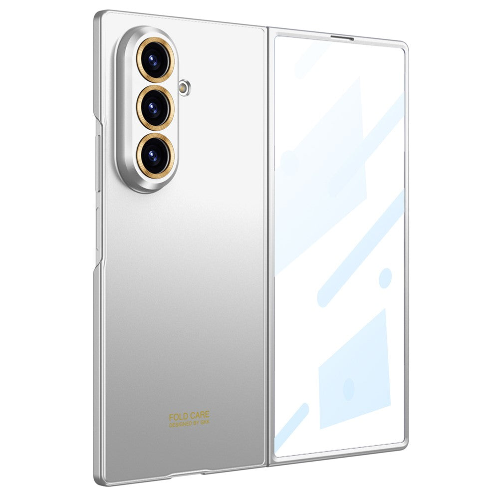 GKK For Samsung Galaxy Z Fold7 5G Case Hard PC Tempered Glass Ultra Slim Phone Cover - Silver