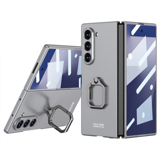 GKK For Samsung Galaxy Z Fold7 5G Case Kickstand Slim PC Phone Cover with Screen Protector - Grey