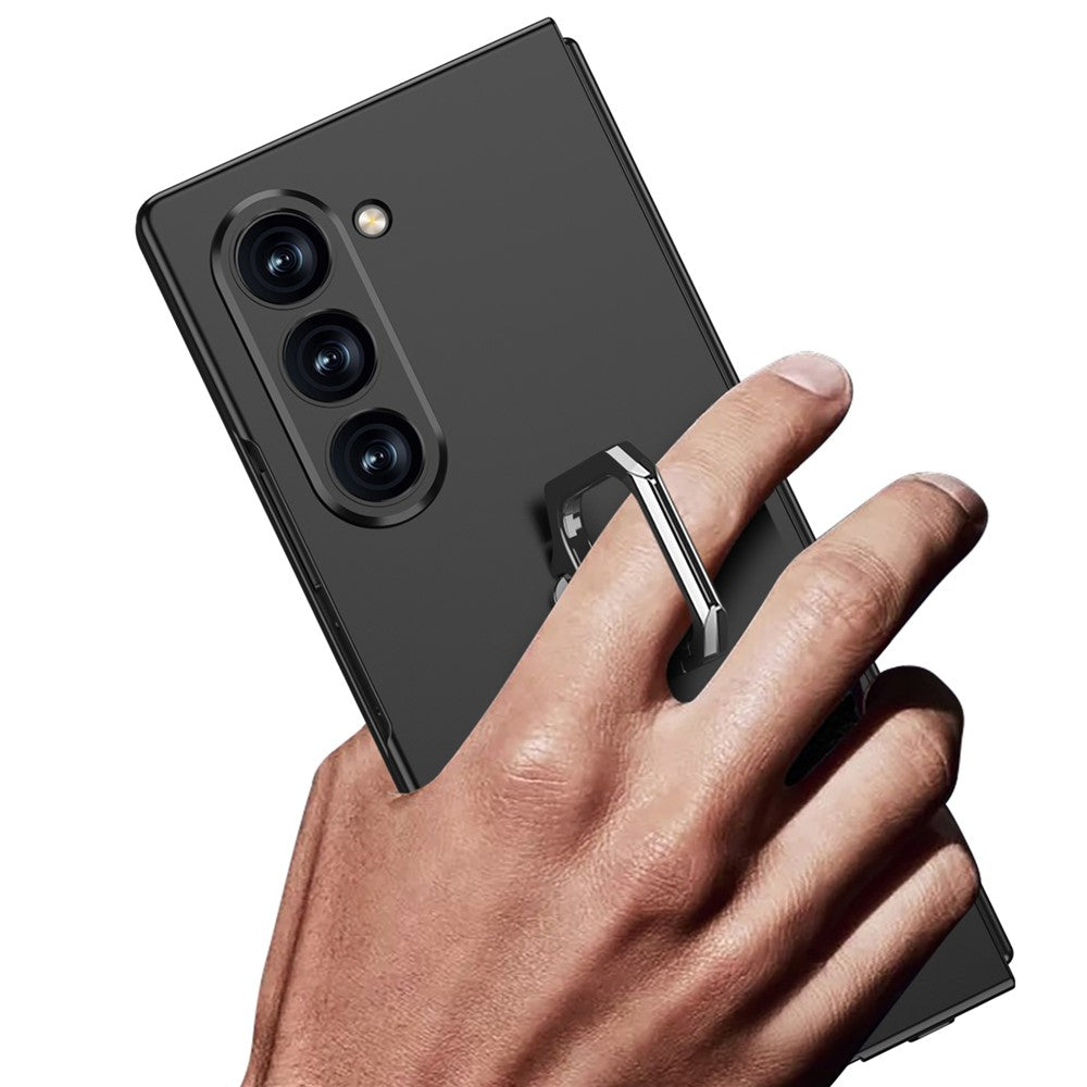 GKK For Samsung Galaxy Z Fold7 5G Case Kickstand Slim PC Phone Cover with Screen Protector - Titanium Grey