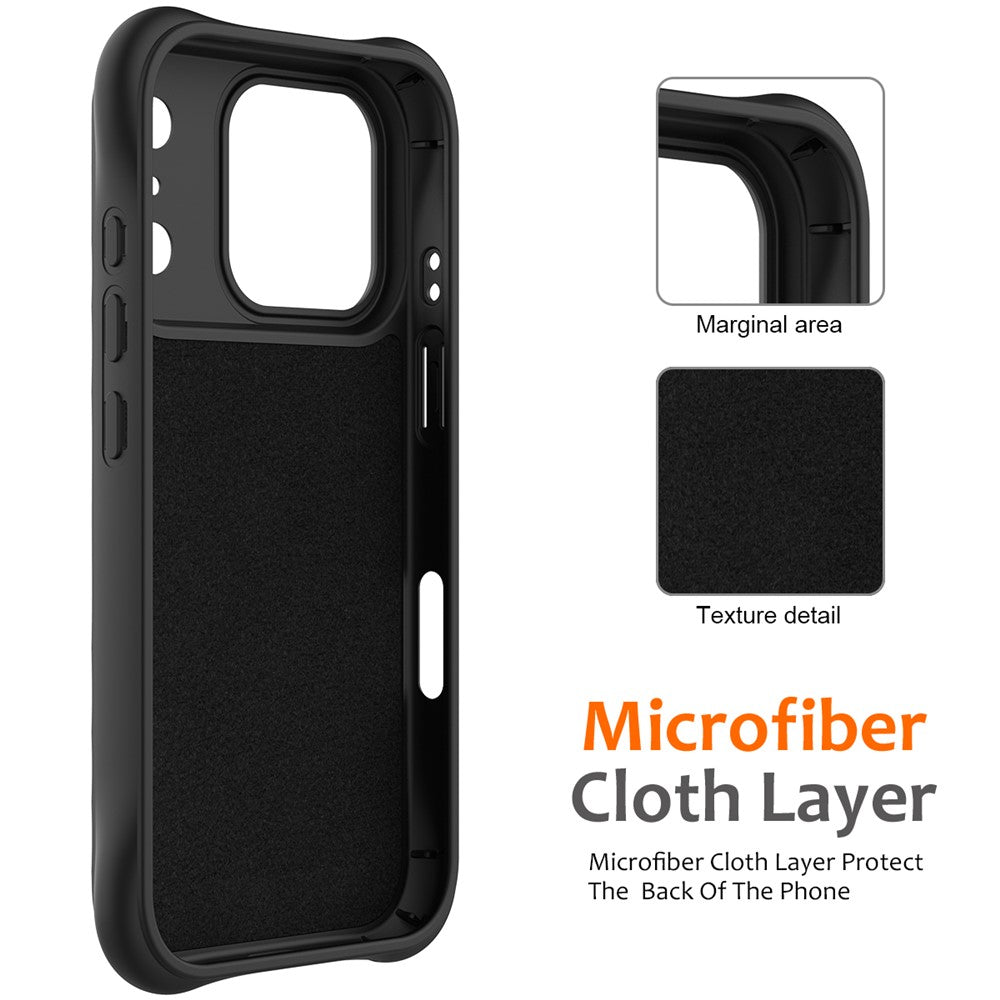 For iPhone 17 Pro Max Case Compatible with MagSafe Ripple Texture Liquid Silicone Protective Cover with Strap - Black