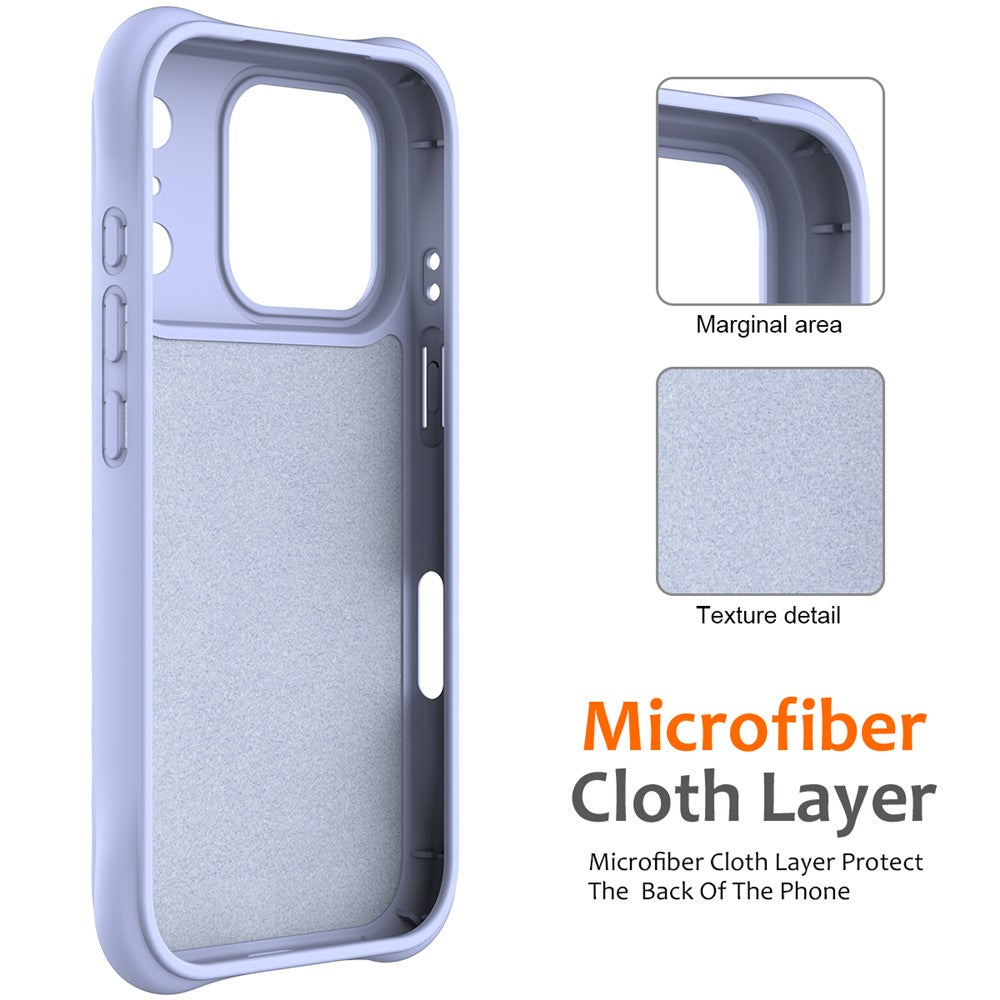 For iPhone 17 Pro Max Case Compatible with MagSafe Ripple Texture Liquid Silicone Protective Cover with Strap - Purple