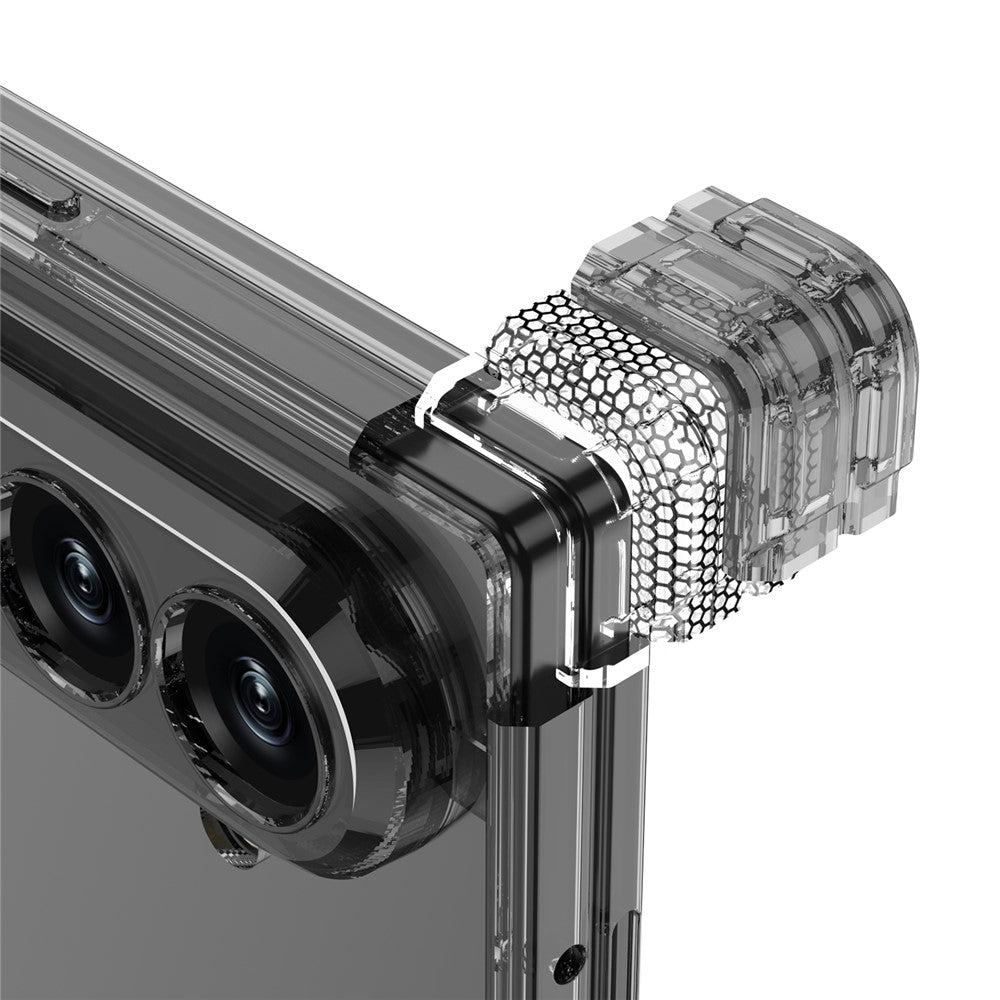 GKK For Samsung Galaxy Z Fold7 5G Magnetic Case Airbag Drop Proof TPU + PC Phone Back Cover Anti-Yellow - Transparent Black