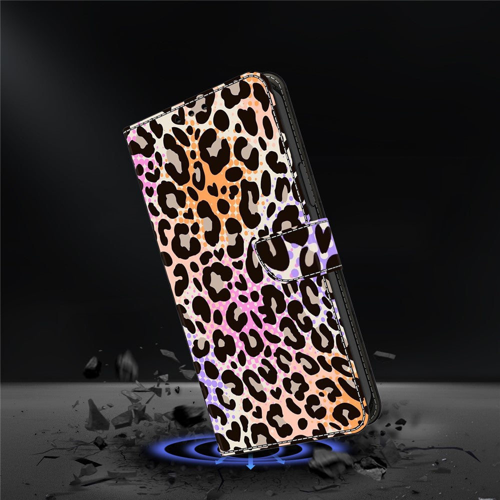 For iPhone 17 Pro Max Wallet Case Pattern Printing PU Leather Flip Stand Phone Cover - Spotted Leopard Print