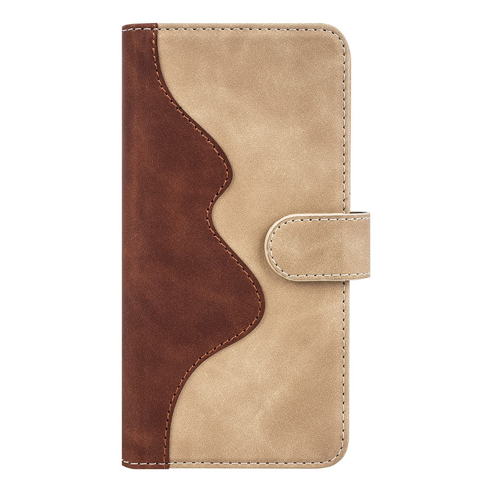 For iPhone 17 Pro Max Wallet Case Leather Phone Cover Splicing Color - Yellow