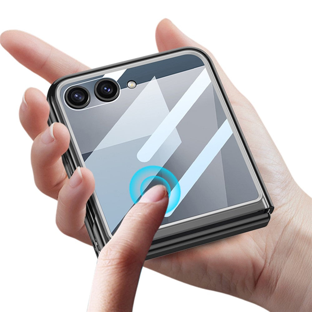 GKK For Samsung Galaxy Z Flip7 5G Case PC + Tempered Glass Protective Phone Cover - Transparent