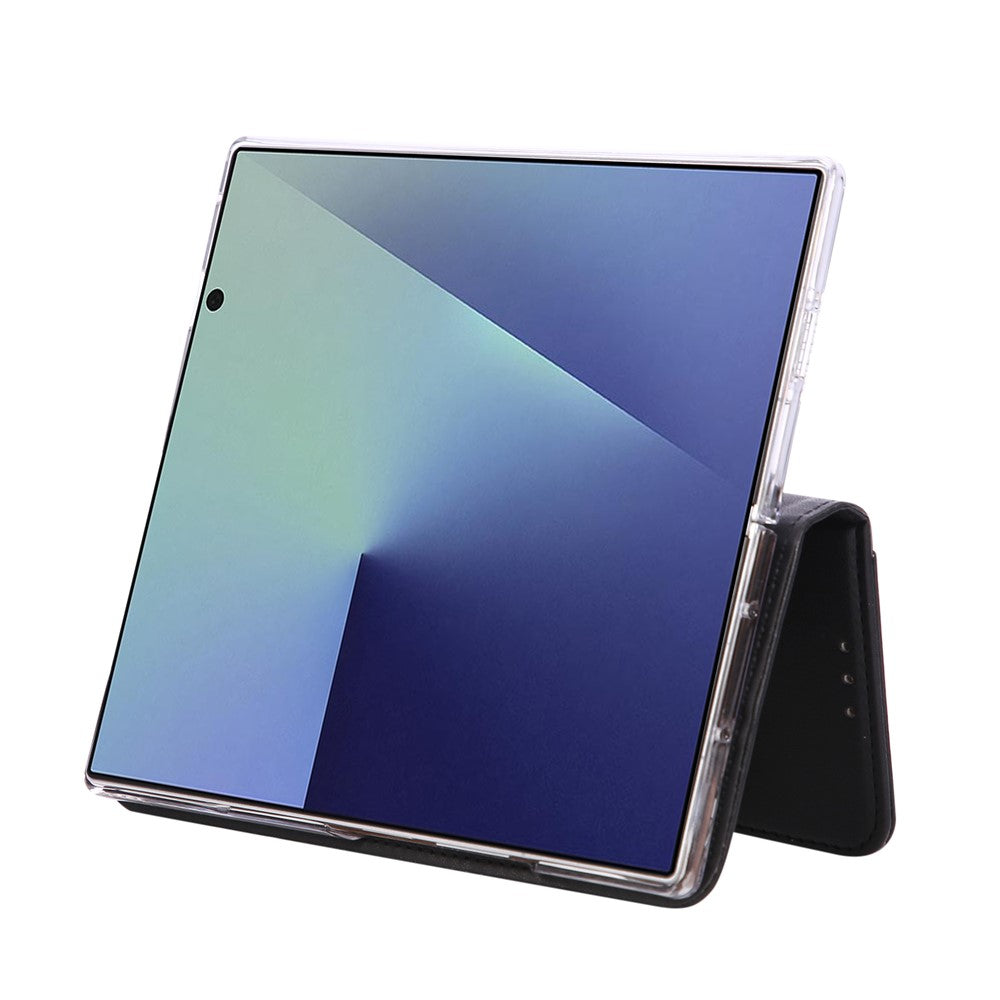 ABEEL For Samsung Galaxy Z Fold7 5G Phone Case RFID Blocking Leather Flip Cover - Black