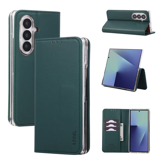 ABEEL For Samsung Galaxy Z Fold7 5G Phone Case RFID Blocking Leather Flip Cover - Green