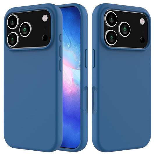 For iPhone 17 Pro Max Case Drop Proof Liquid Silicone Soft Lining Back Phone Cover - Blue
