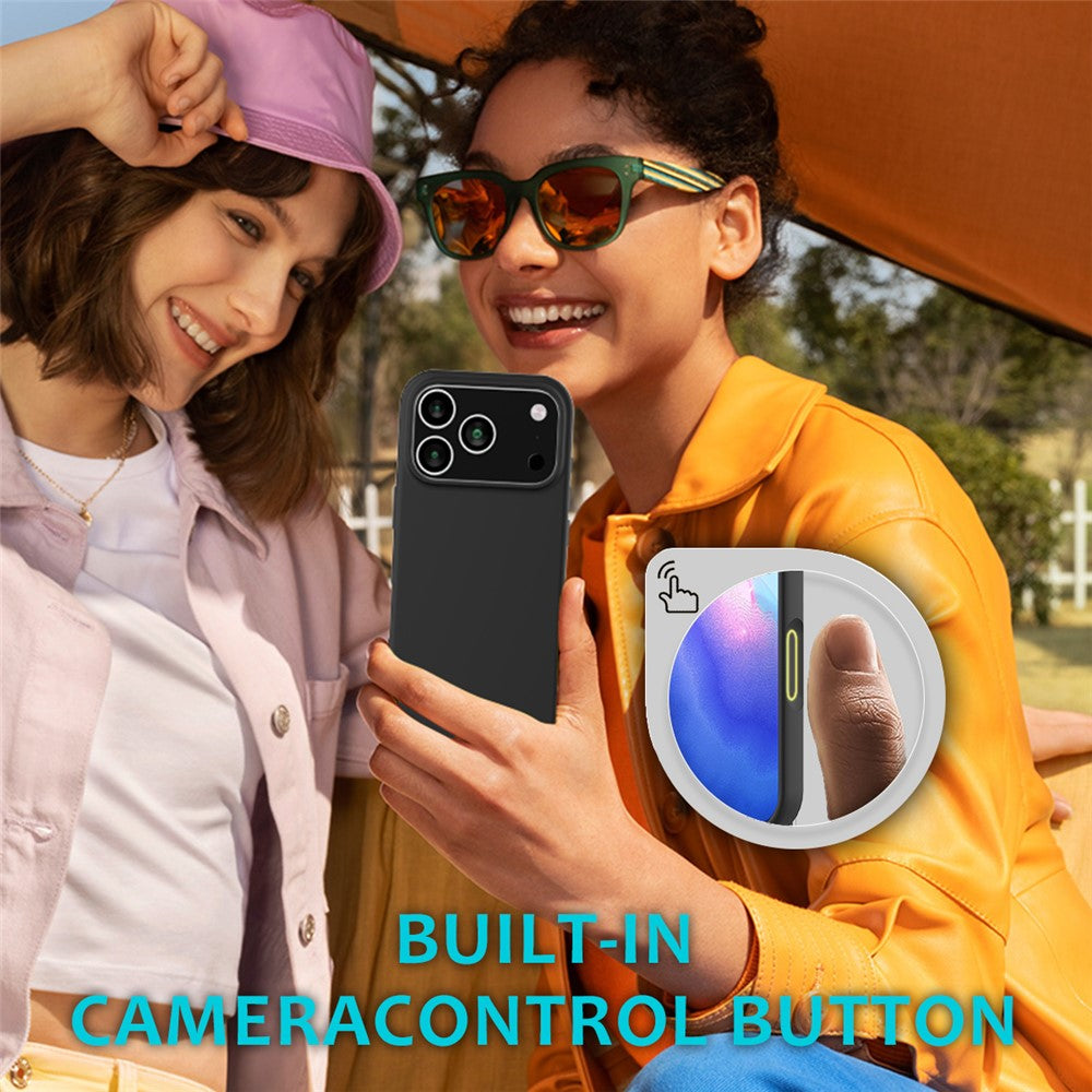 For iPhone 17 Pro Max Case Drop Proof Liquid Silicone Soft Lining Back Phone Cover - Black