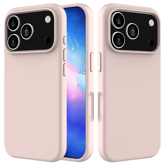 For iPhone 17 Pro Max Case Drop Proof Liquid Silicone Soft Lining Back Phone Cover - Pink