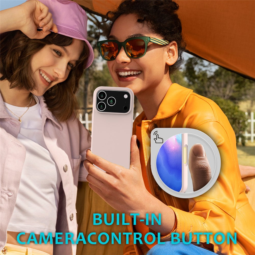 For iPhone 17 Pro Max Case Drop Proof Liquid Silicone Soft Lining Back Phone Cover - Pink