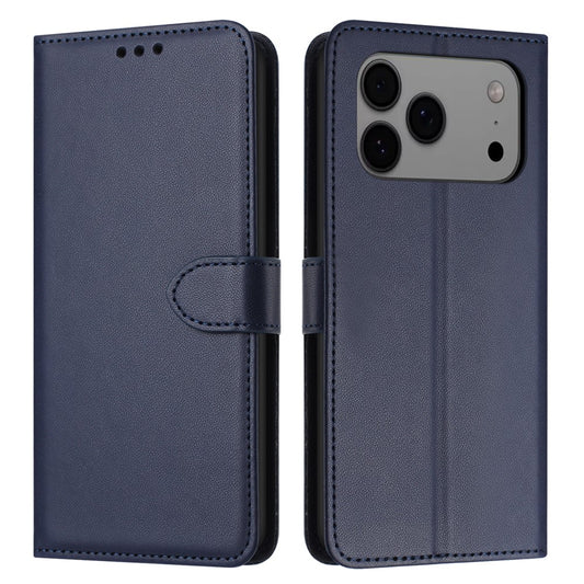 For iPhone 17 Pro Max Case Stand Wallet Leather Phone Cover with Strap - Blue