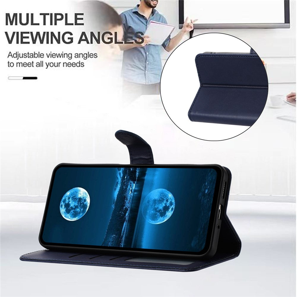 For iPhone 17 Pro Max Case Stand Wallet Leather Phone Cover with Strap - Blue