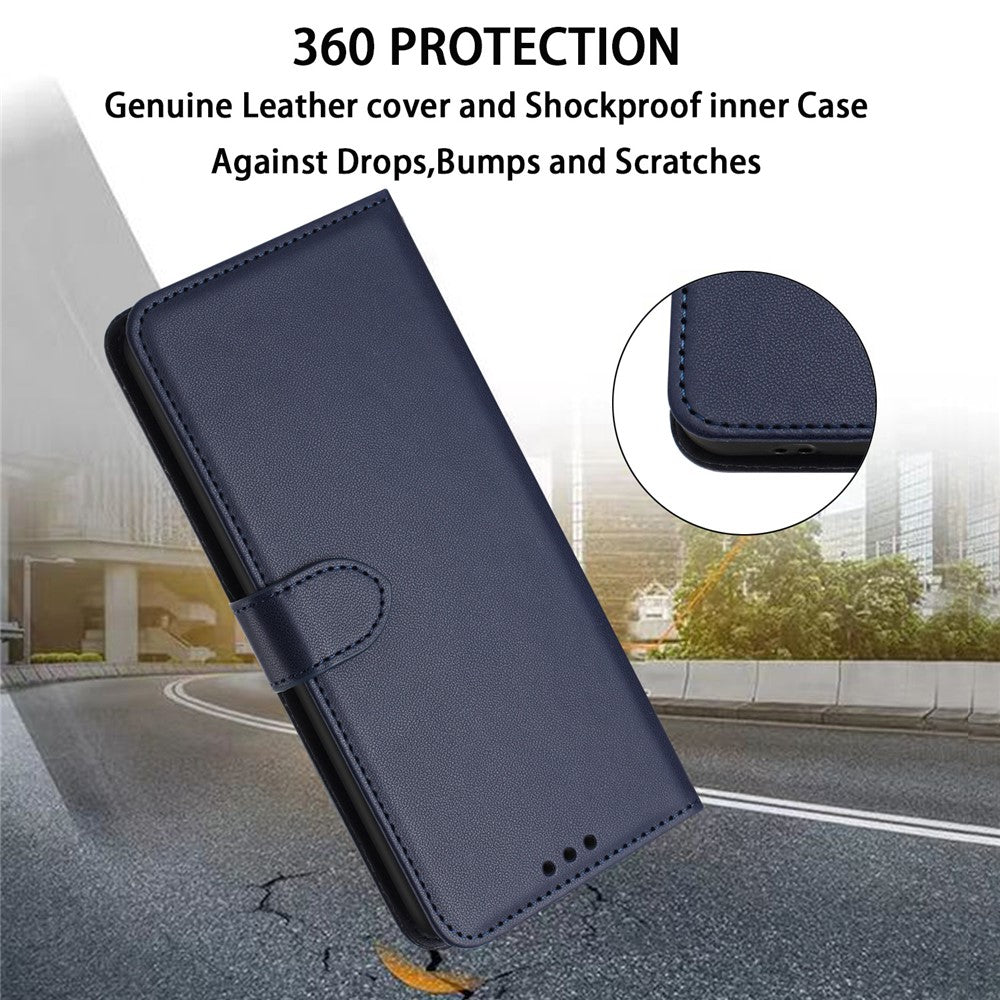 For iPhone 17 Pro Max Case Stand Wallet Leather Phone Cover with Strap - Blue