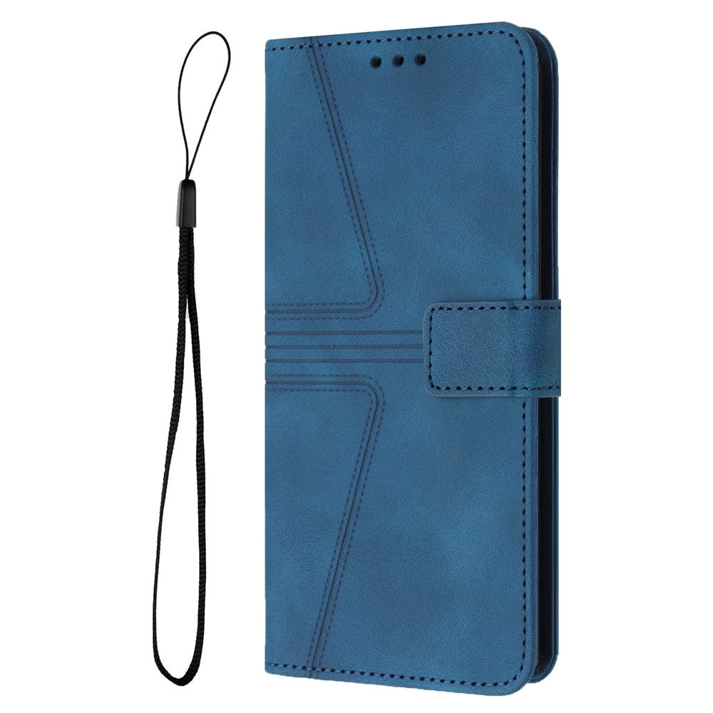 For iPhone 17 Pro Max Case Triangle Imprinted Anti-Scratch Phone Wallet Cover - Blue