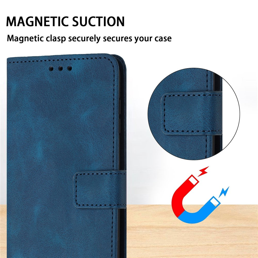For iPhone 17 Pro Max Case Solid Color Leather Wallet Protective Phone Cover - Blue