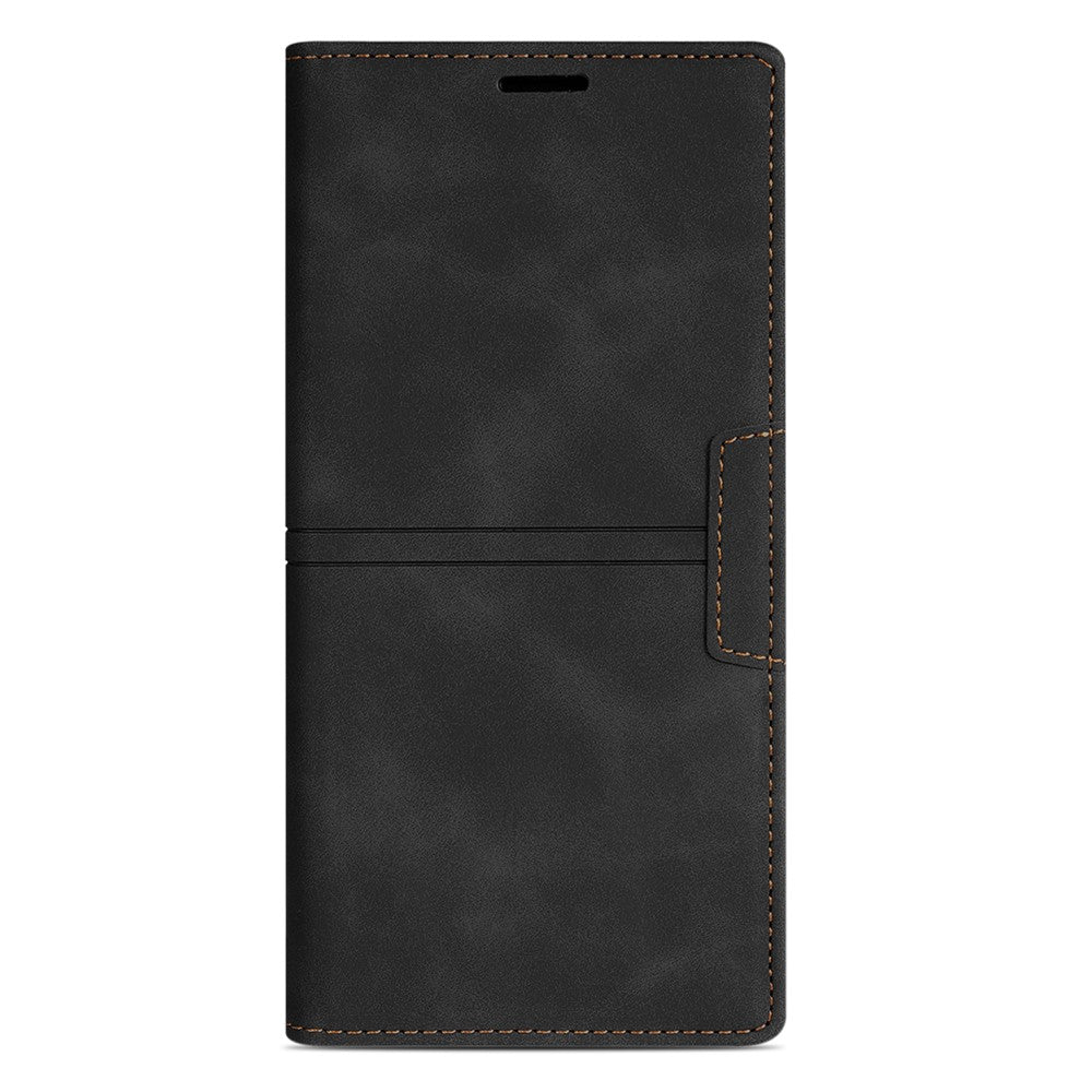 For iPhone 17 Pro Max Wallet Case Magnetic Closing Leather Phone Cover - Black