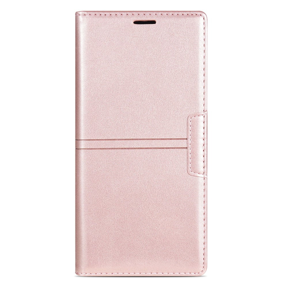 For iPhone 17 Pro Max Wallet Case Magnetic Closing Leather Phone Cover - Rose Gold