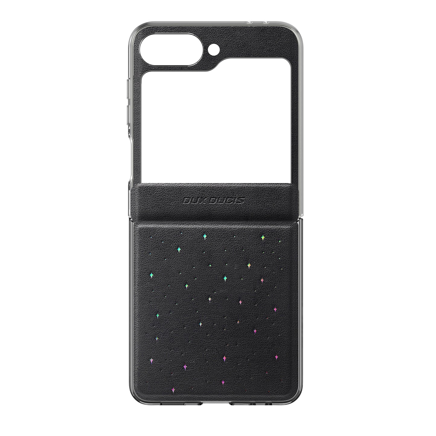 For Samsung Galaxy Z Flip6 5G / Galaxy Z Flip7 FE 5G Case DUX DUCIS STEX Series Star Pattern PU Leather + PC Phone Cover - Black