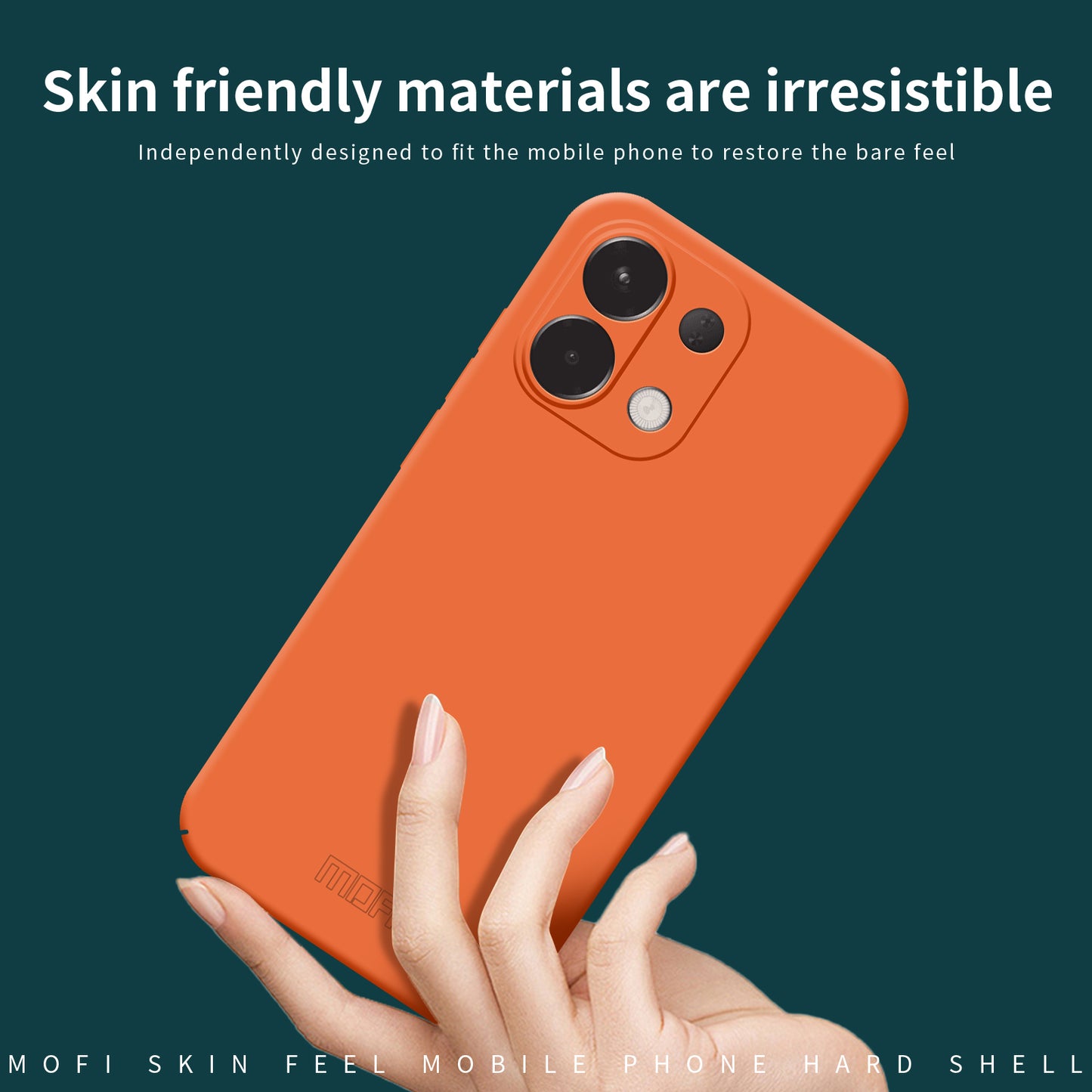 For Oppo K12s 5G Phone Case MOFI JK Qin Series Skin-Touch Matte Anti-fingerprint Back Cover - Orange
