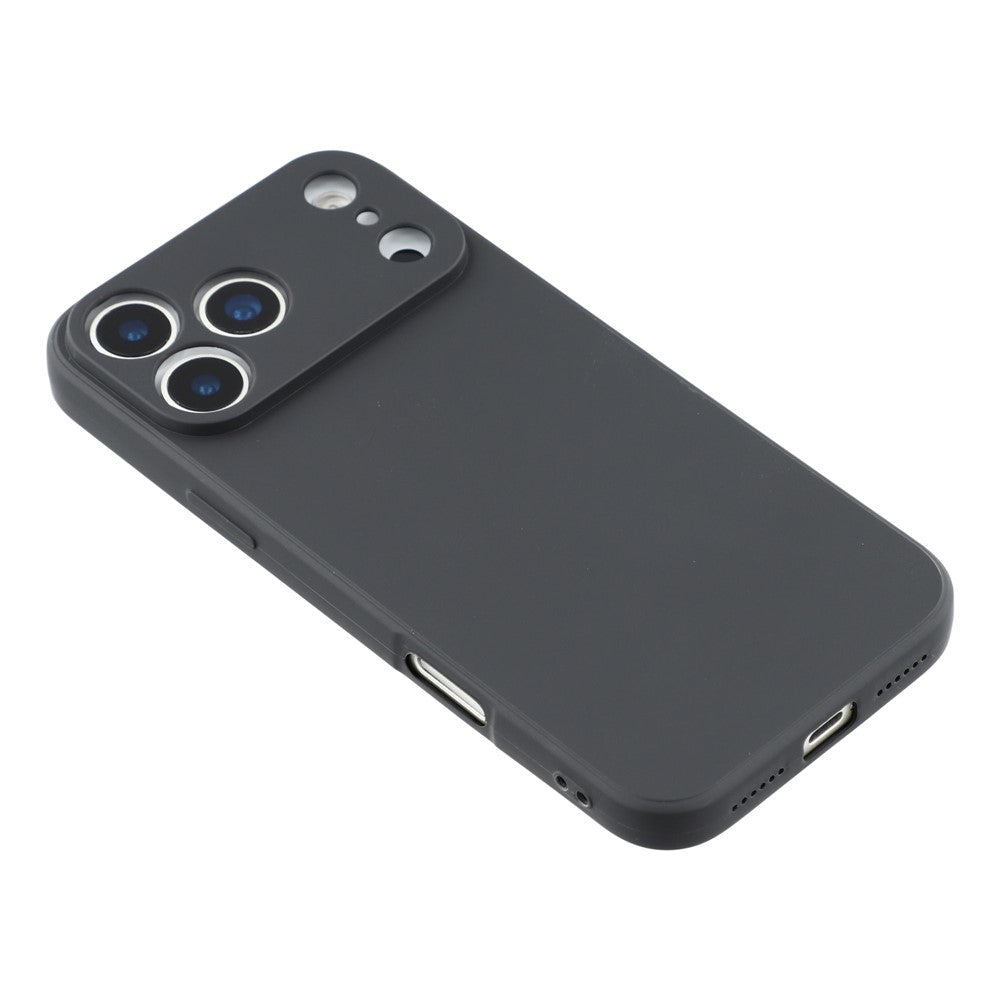 For iPhone 17 Pro Max Case Precise Cutouts Straight Edge TPU Shockproof Phone Cover - Black