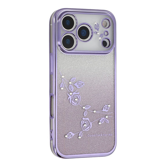 KADEM For iPhone 17 Pro Max Case Flower TPU Flexible Gradient Phone Cover - Purple